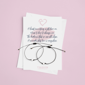 motivational gift for women Heart String Bracelets in organza bag