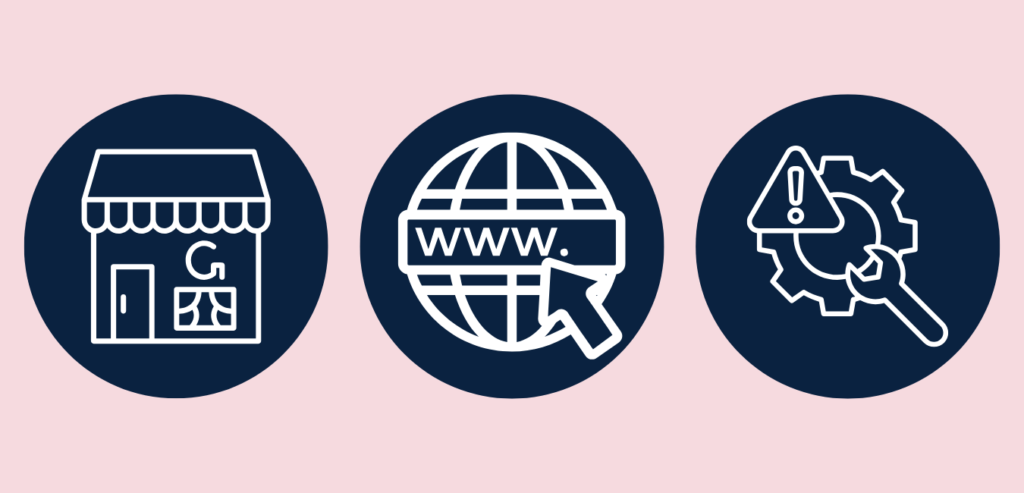 Website + Google Setup for Local Businesses | Image Graphic with Icons